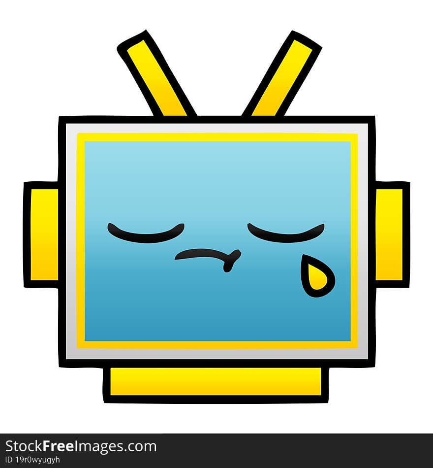 gradient shaded cartoon robot head