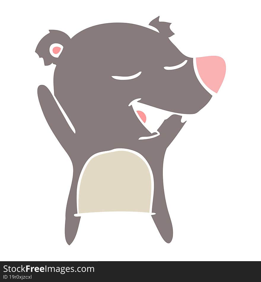 flat color style cartoon bear