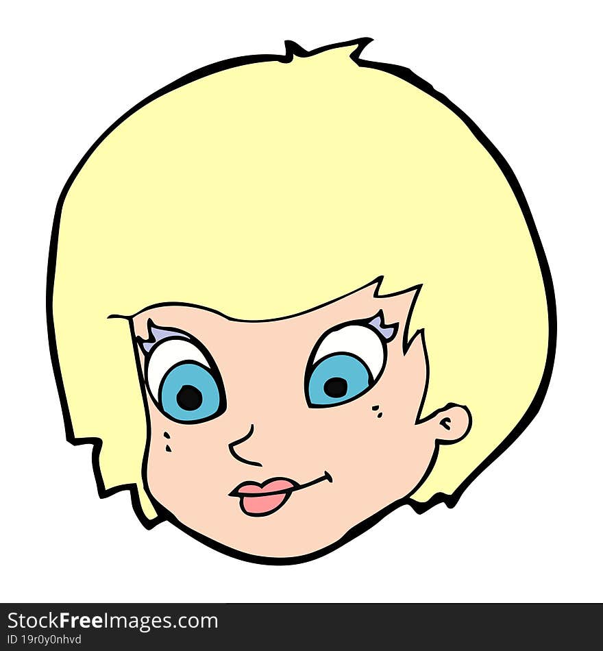 cartoon female face