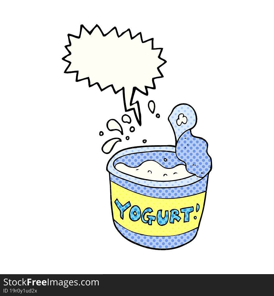 comic book speech bubble cartoon yogurt