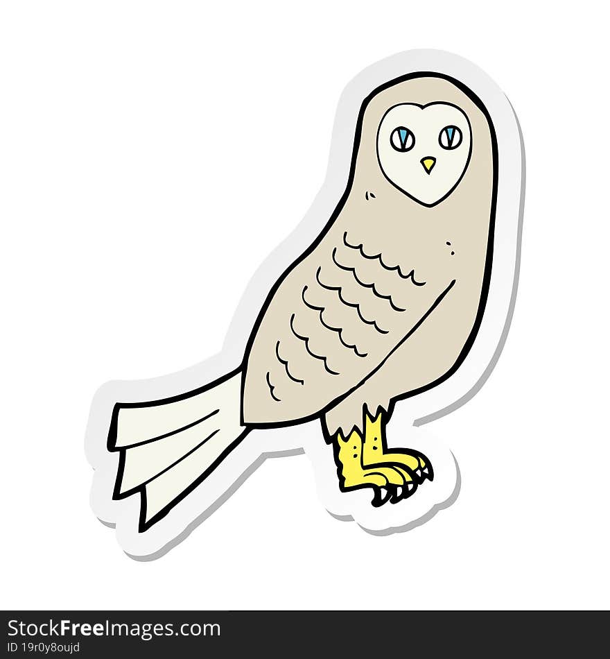 sticker of a cartoon owl