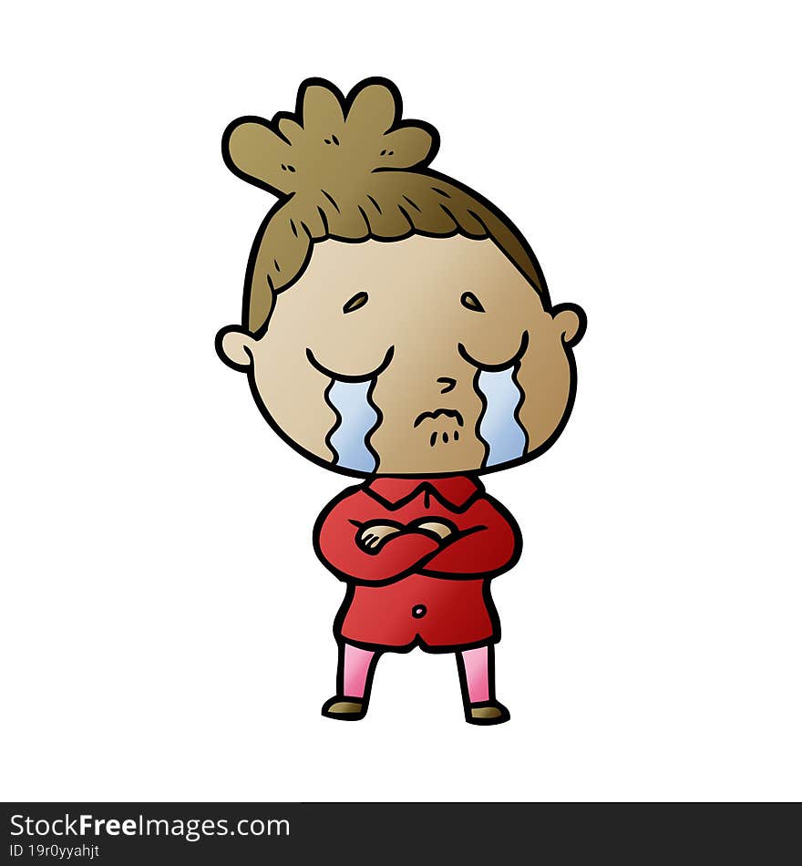 cartoon crying woman. cartoon crying woman