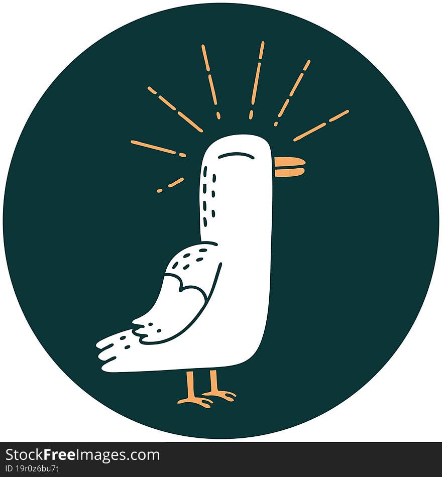 icon of tattoo style seagull bird