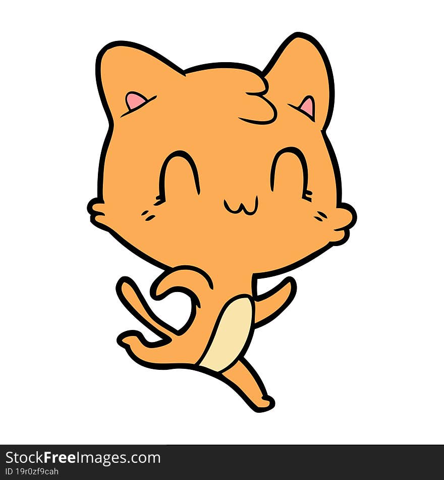 cartoon happy cat. cartoon happy cat