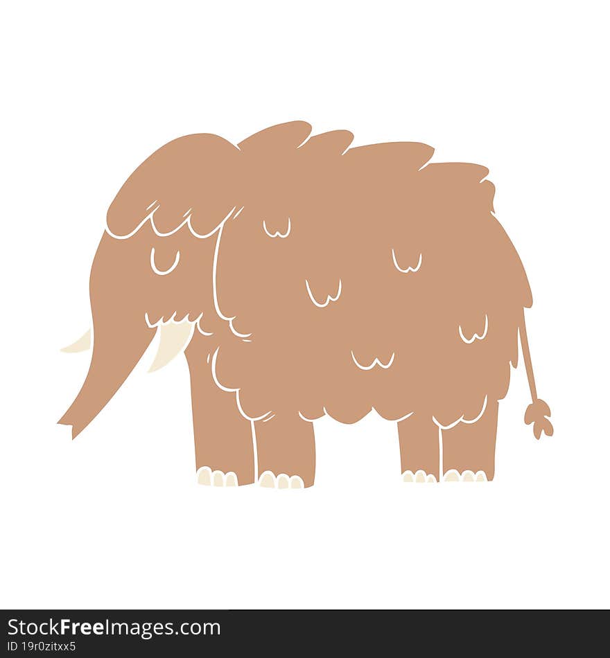 Flat Color Style Cartoon Mammoth