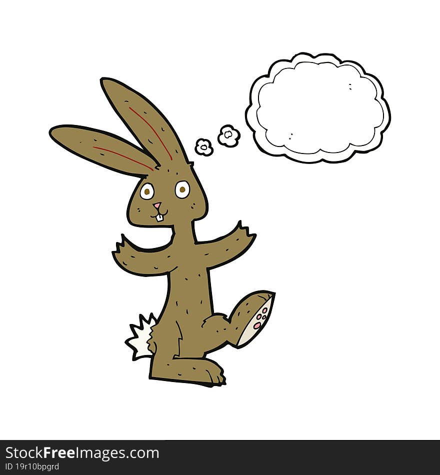 cartoon rabbit with thought bubble