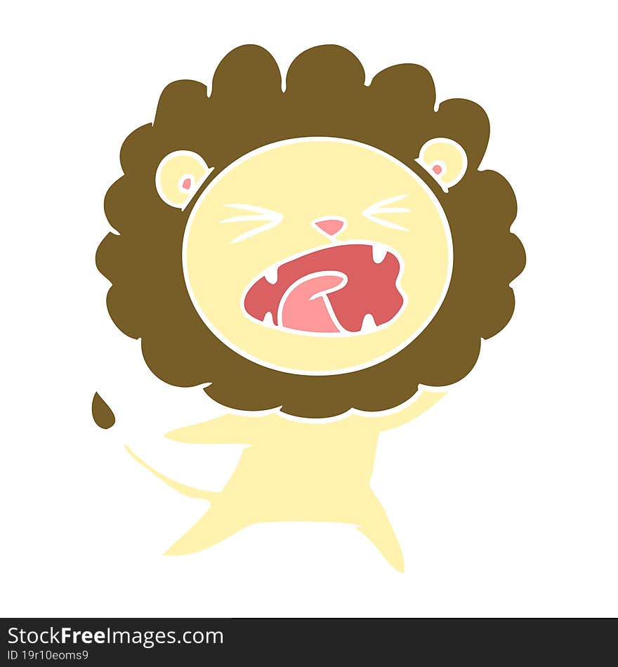 flat color style cartoon lion