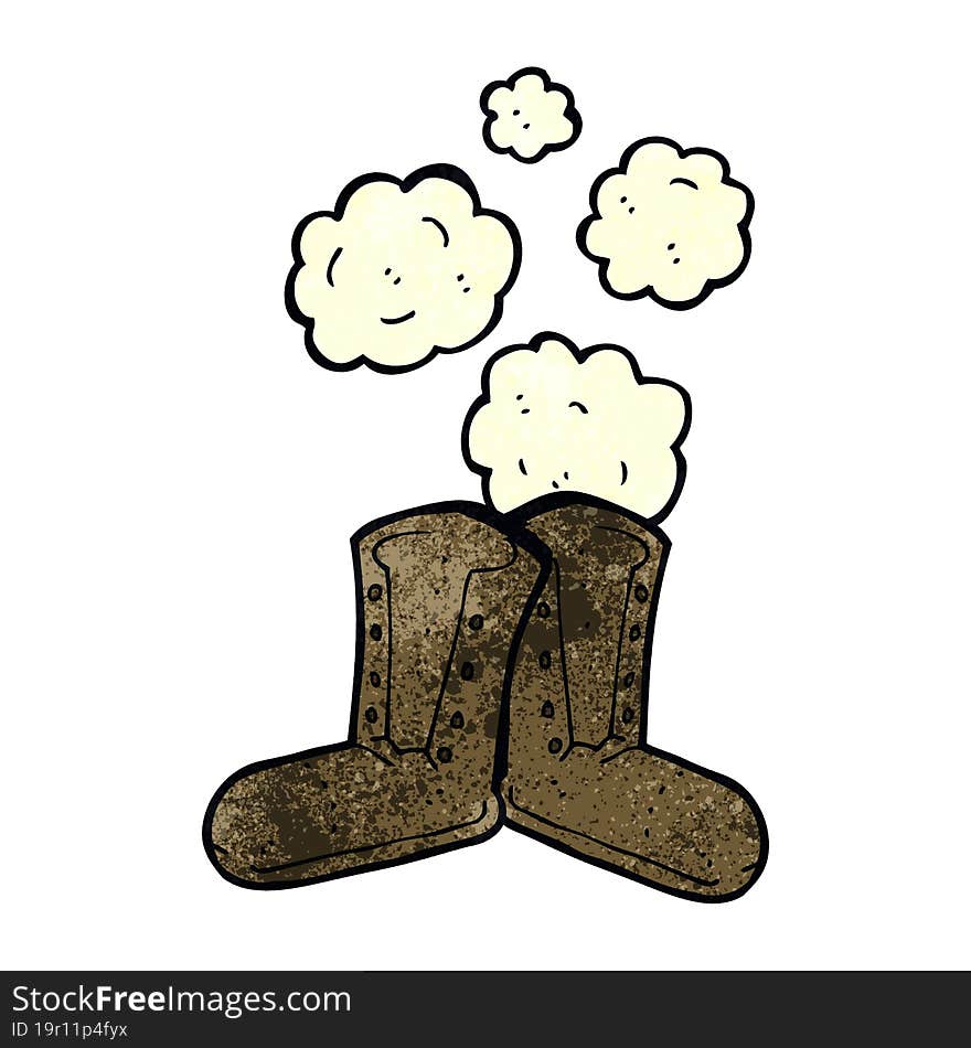 dusty old work boots cartoon. dusty old work boots cartoon