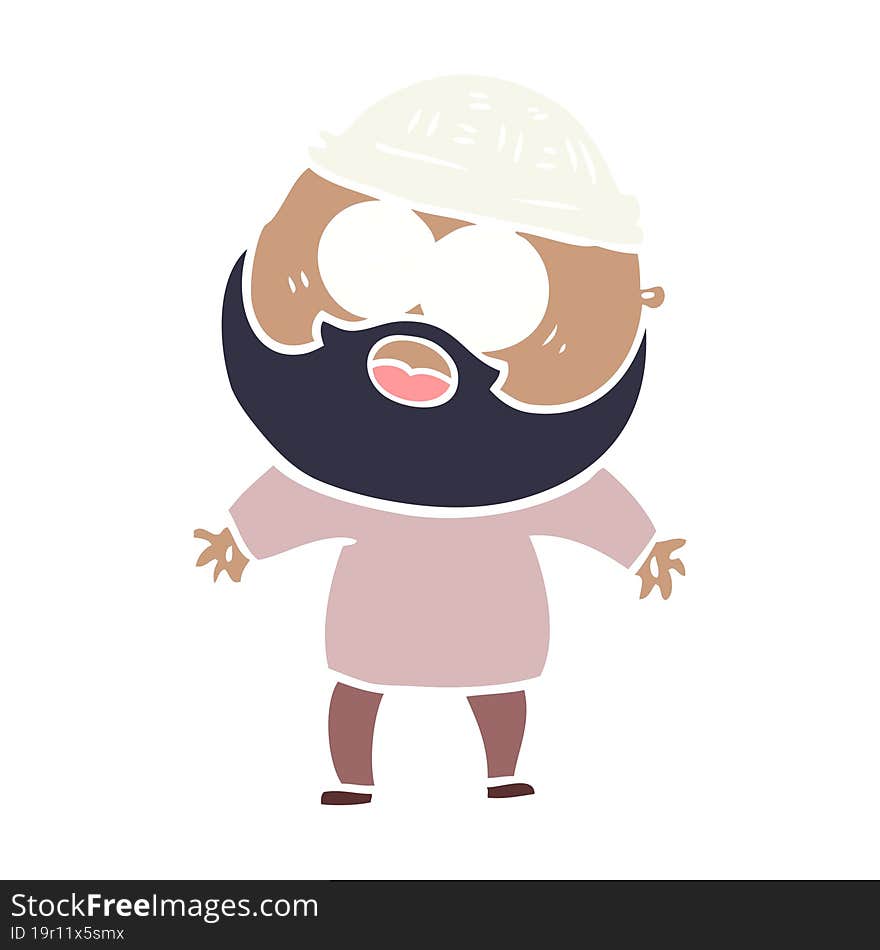 flat color style cartoon bearded man