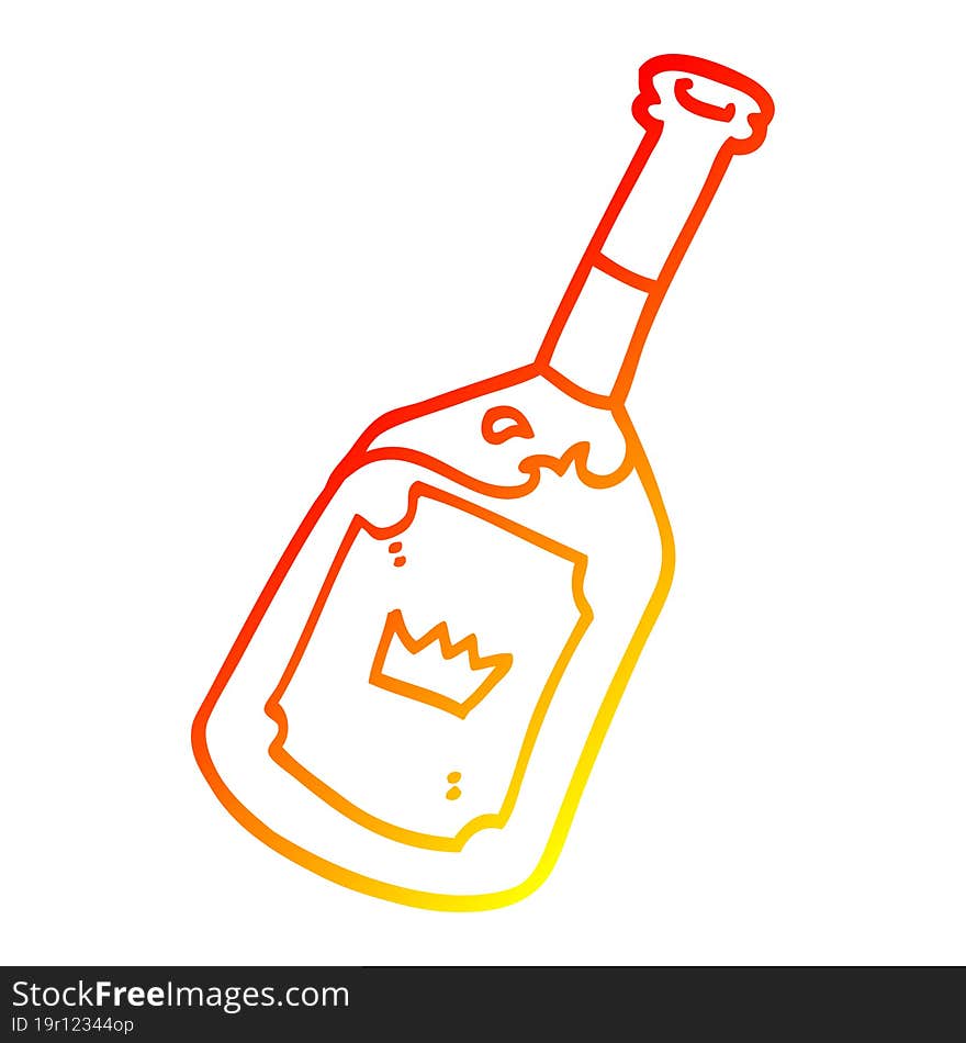 warm gradient line drawing of a cartoon alcoholic drink