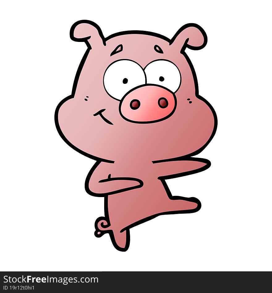 cartoon pig pointing. cartoon pig pointing