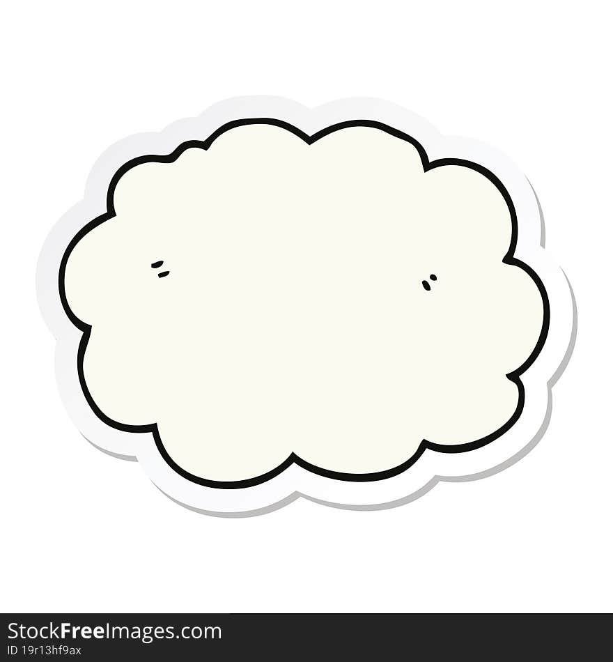 sticker of a cartoon cloud