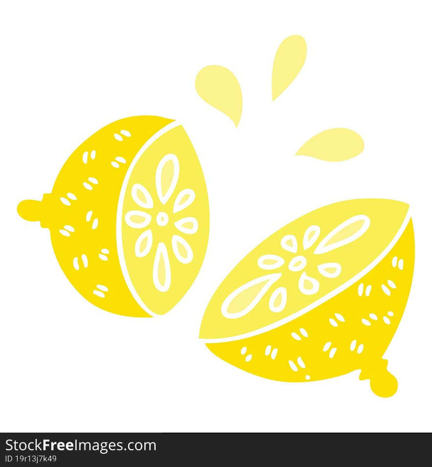 quirky hand drawn cartoon lemon