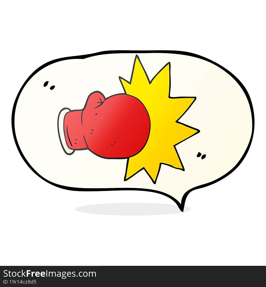 speech bubble cartoon boxing glove