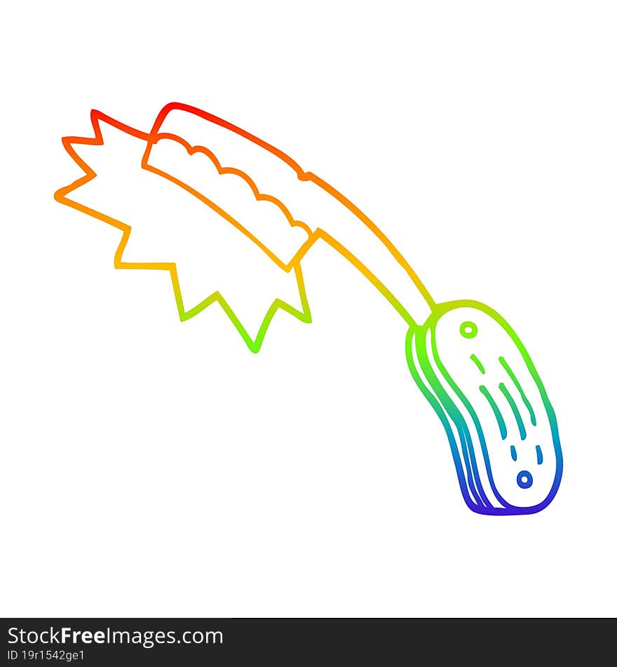 rainbow gradient line drawing cartoon sharp razor