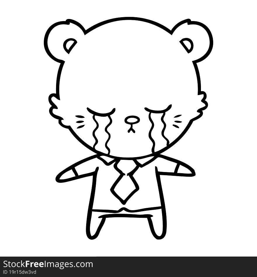 crying cartoon polarbear. crying cartoon polarbear