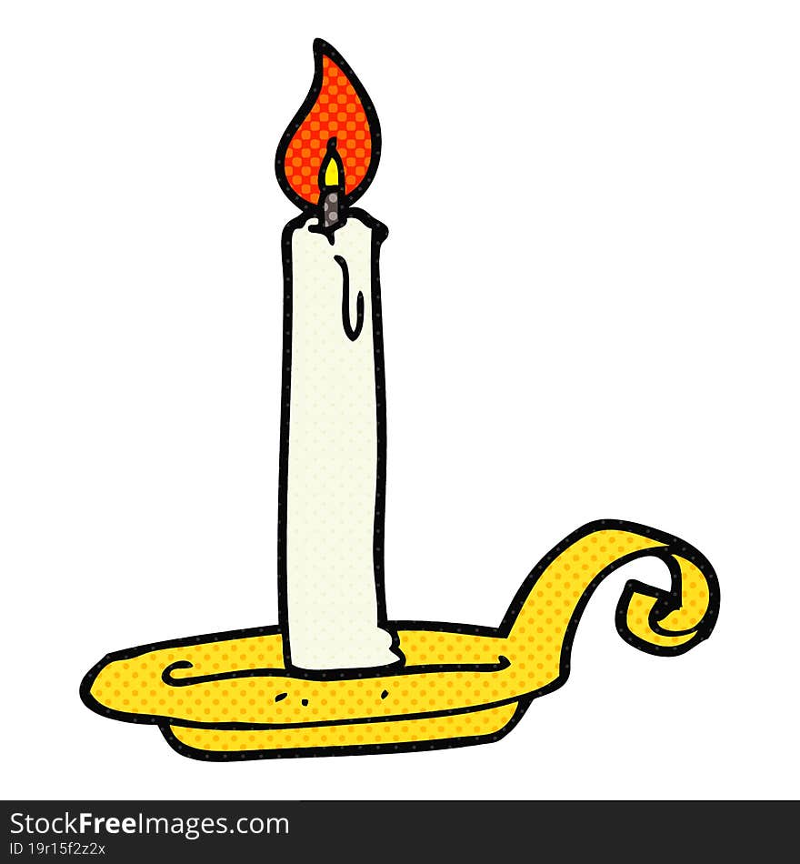 Cartoon Candle Burning