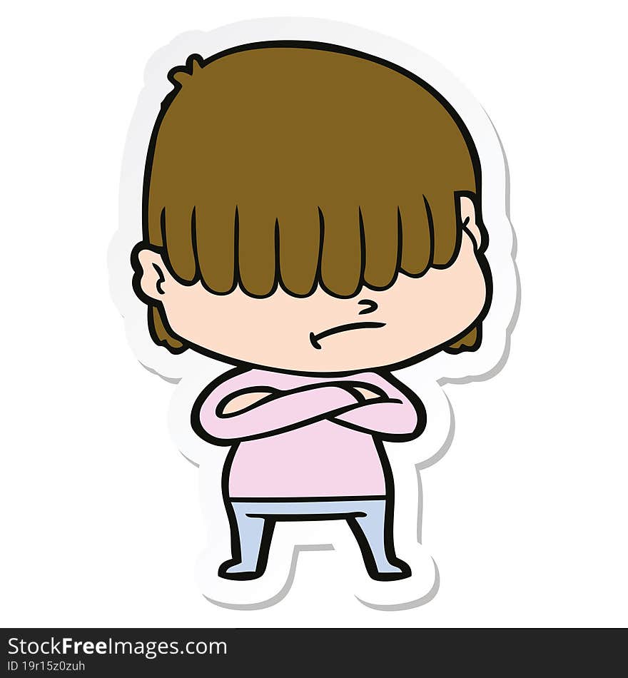 sticker of a cartoon boy with untidy hair