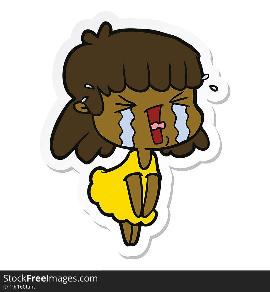 sticker of a cartoon woman