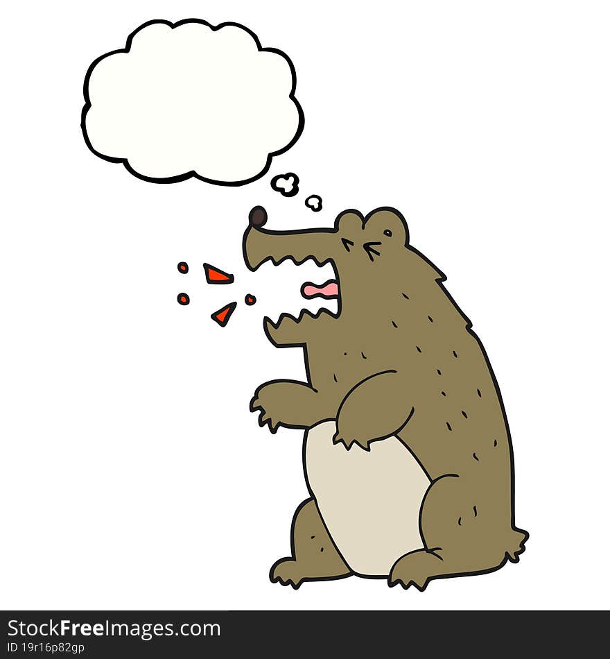 thought bubble cartoon bear