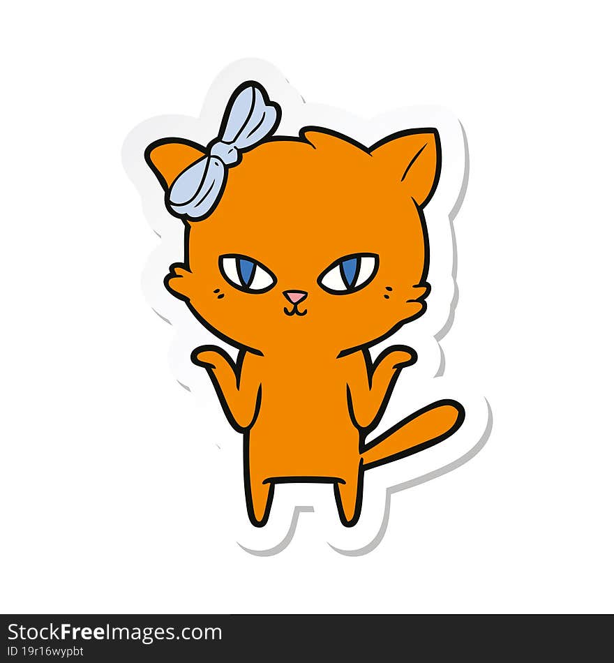 sticker of a cute cartoon cat