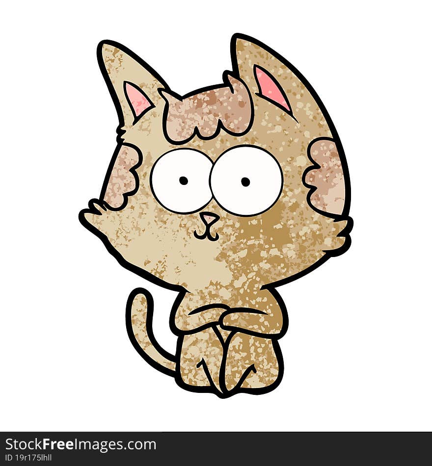 happy cartoon cat. happy cartoon cat