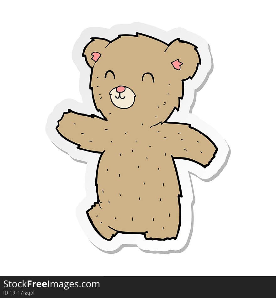 sticker of a cute cartoon teddy bear