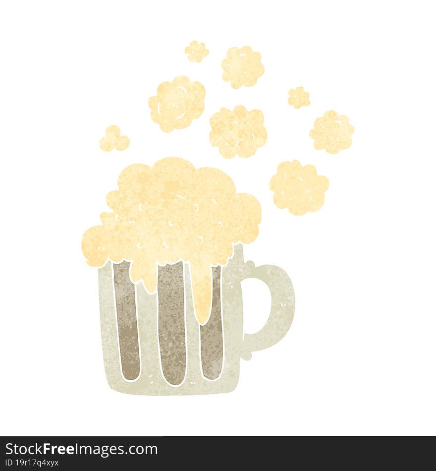 retro cartoon foamy beer