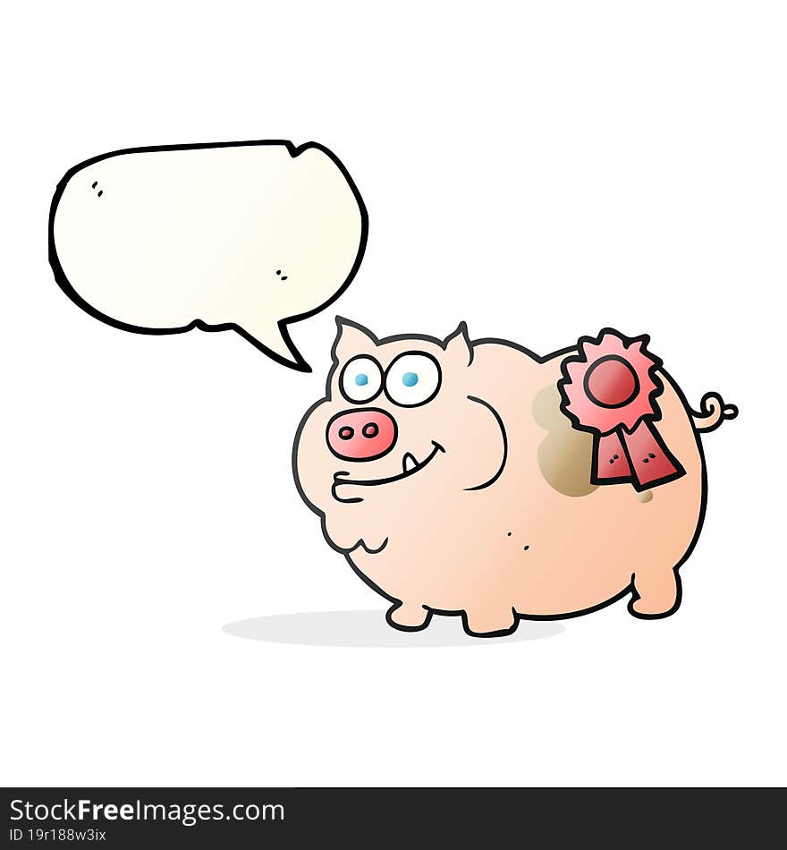 speech bubble cartoon prize winning pig