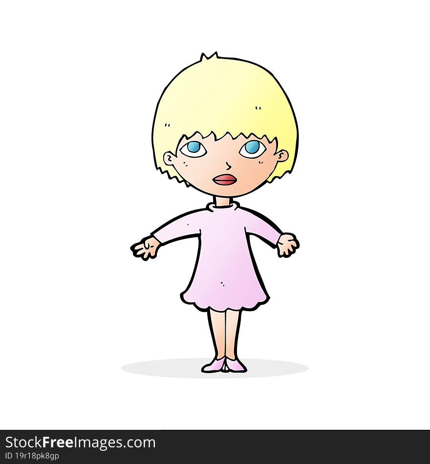 Cartoon Woman In Dress