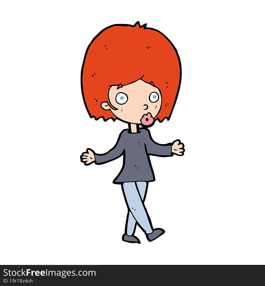 cartoon confused woman