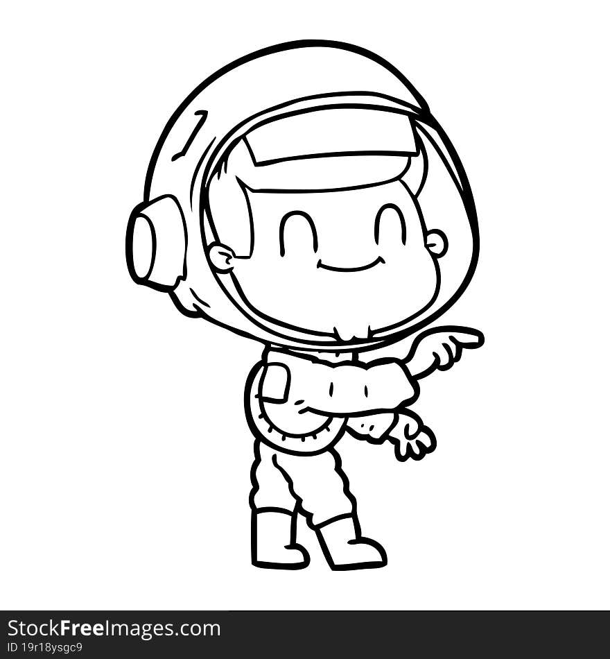 happy cartoon astronaut man. happy cartoon astronaut man