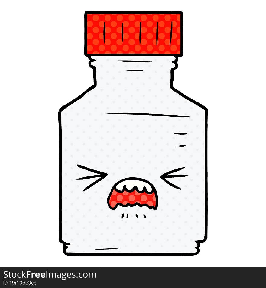 cartoon pill jar. cartoon pill jar