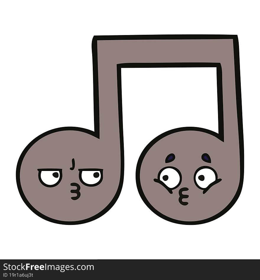 cute cartoon of a musical note. cute cartoon of a musical note