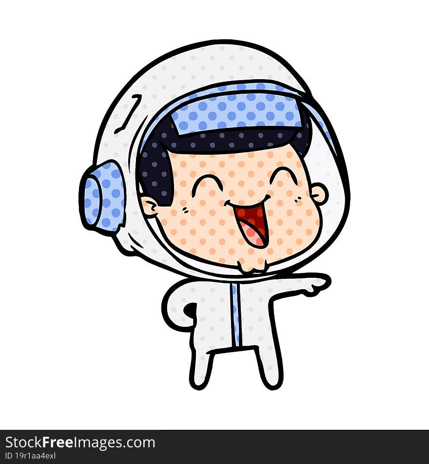 happy cartoon astronaut. happy cartoon astronaut