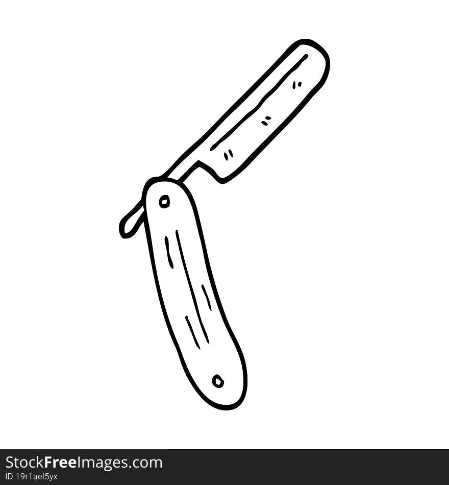 line drawing cartoon old style razor