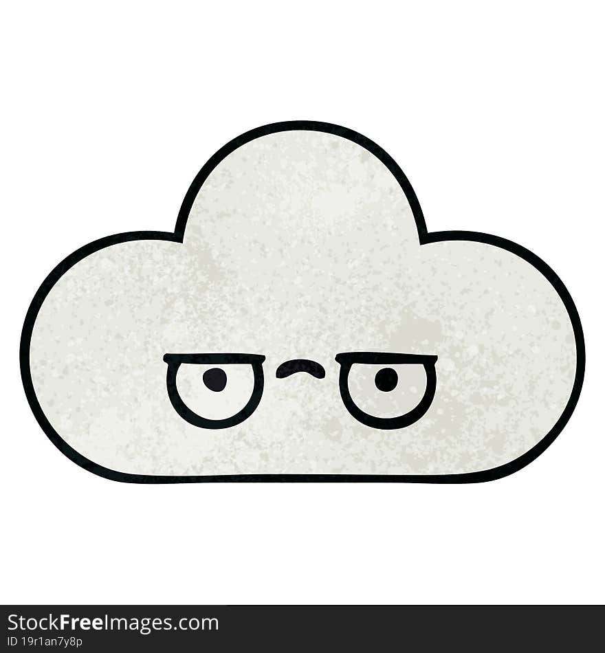 retro grunge texture cartoon of a cloud