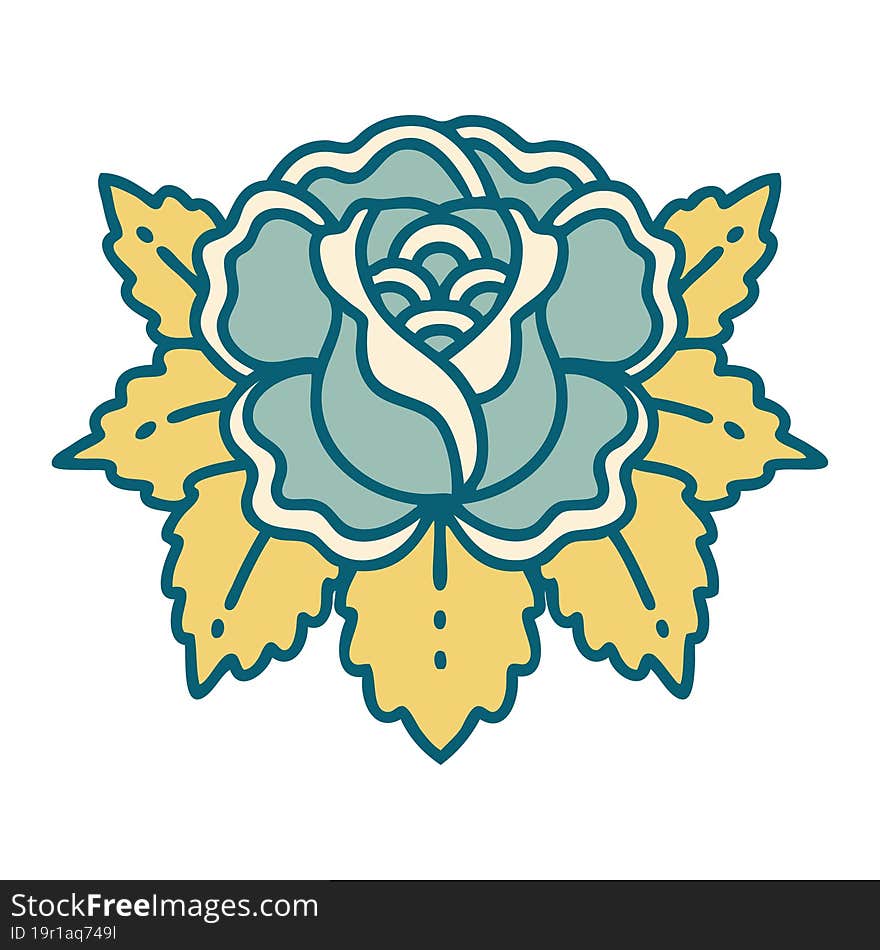 tattoo style icon of a rose