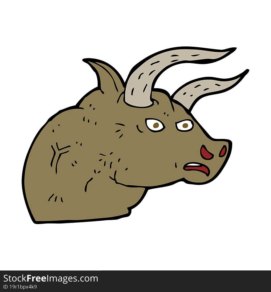 cartoon angry bull head