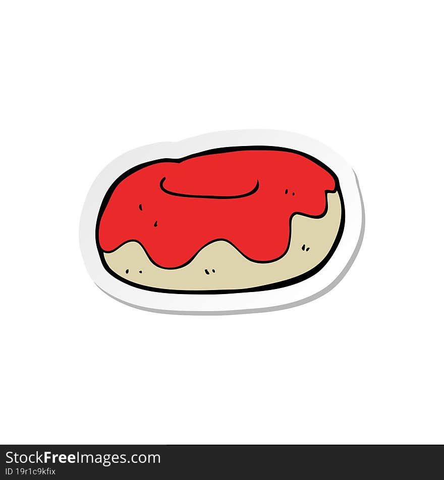 sticker of a cartoon donut