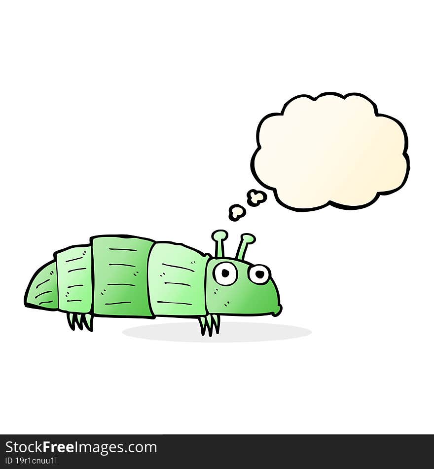 cartoon bug with thought bubble