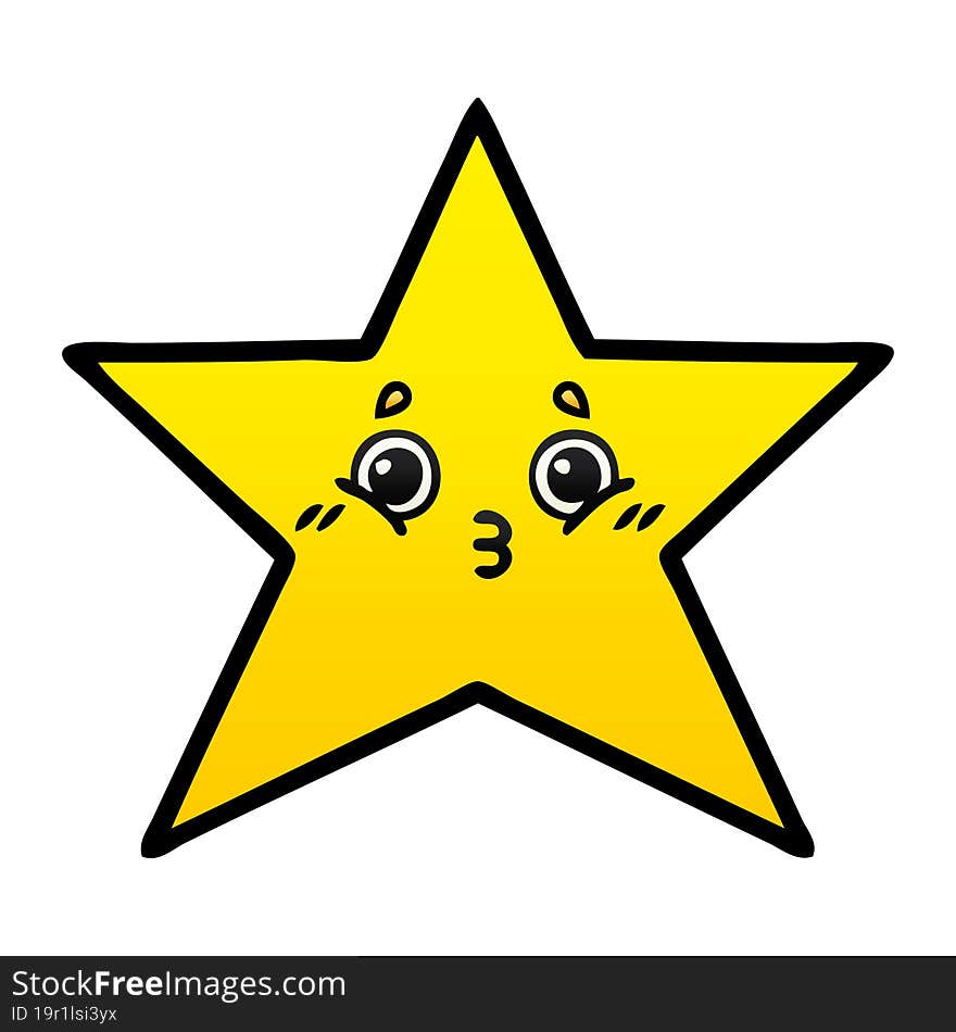 gradient shaded cartoon gold star