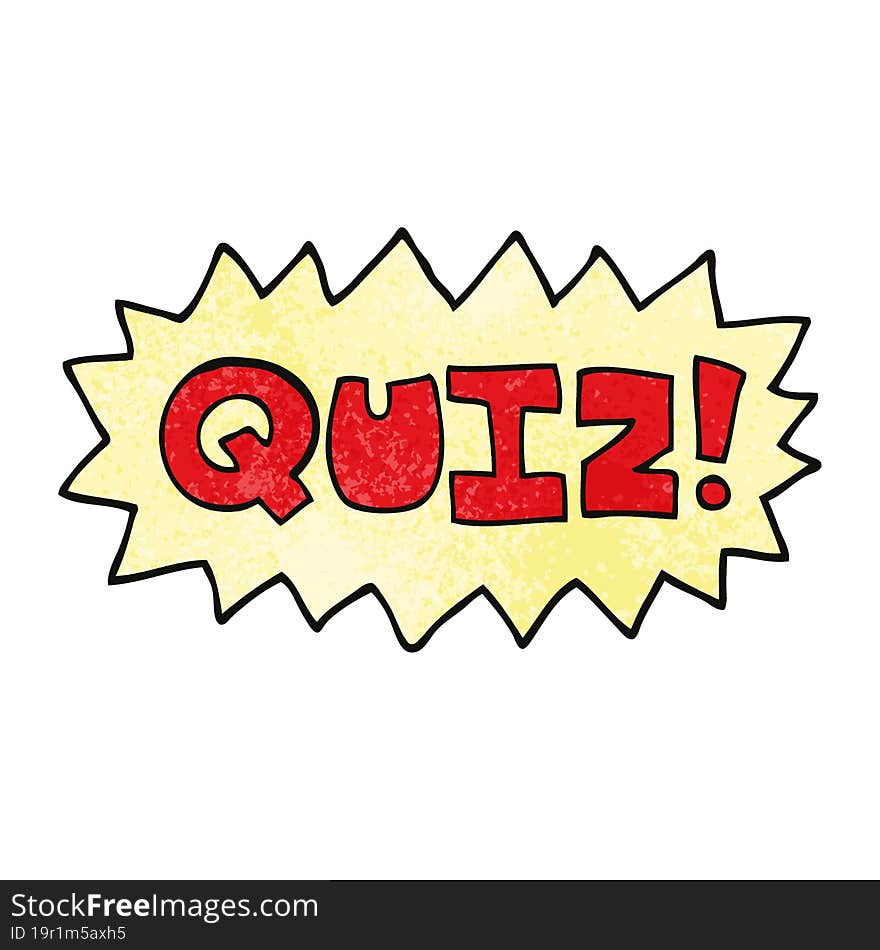 cartoon doodle quiz sign