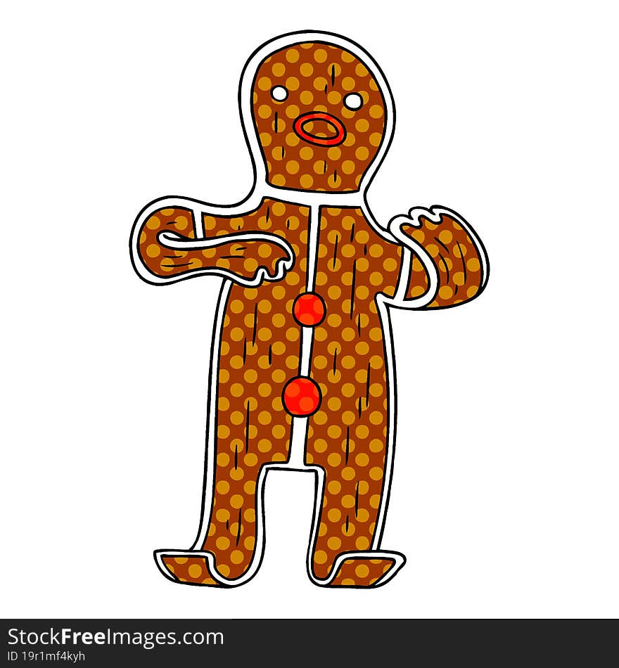 cartoon doodle of a gingerbread man