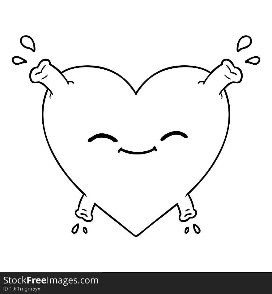 cartoon happy heart. cartoon happy heart