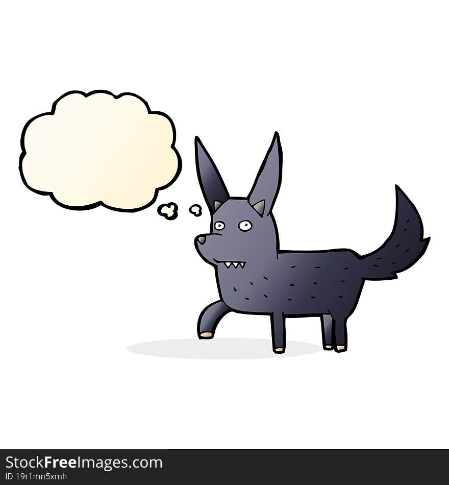 Cartoon Wild Dog With Thought Bubble