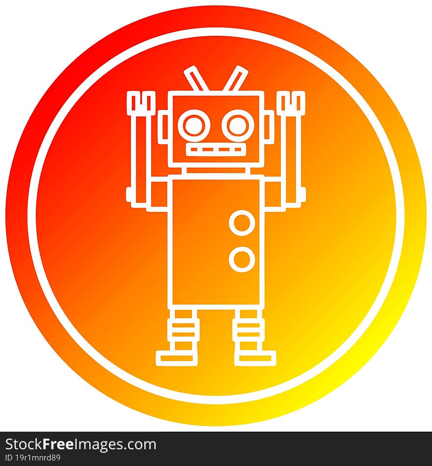 dancing robot circular in hot gradient spectrum