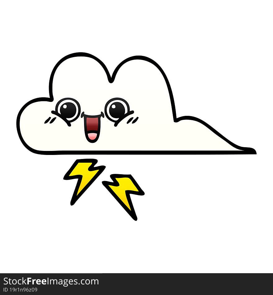 gradient shaded cartoon storm cloud