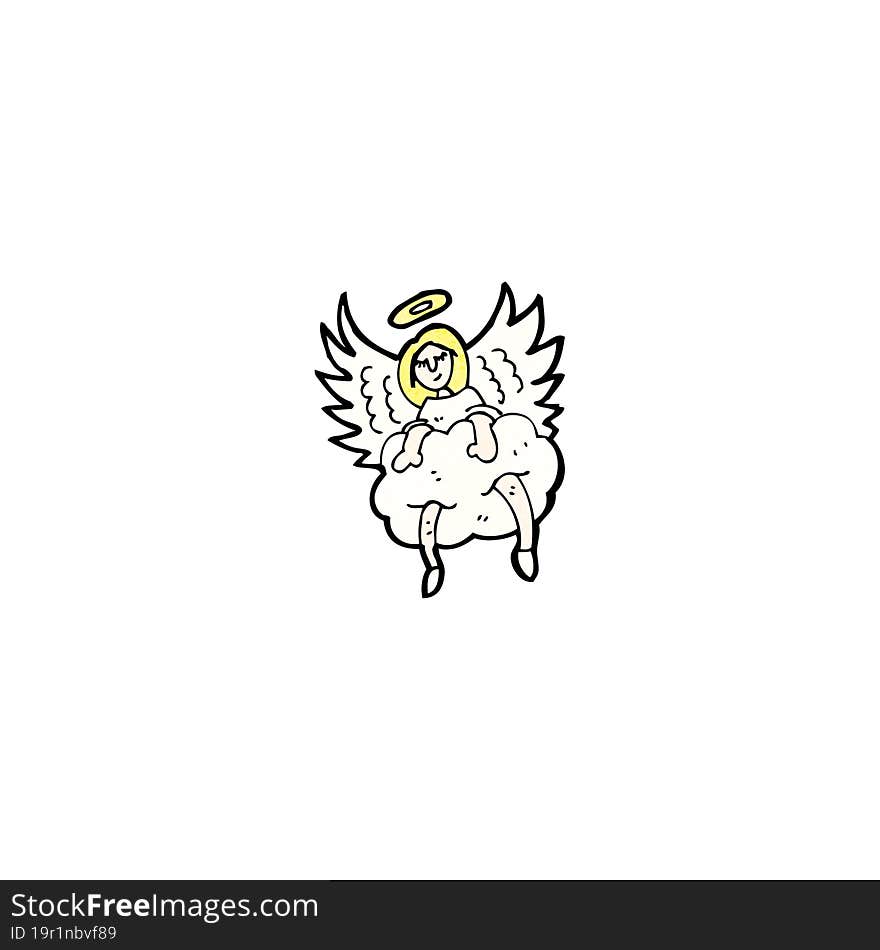 cartoon angel old cloud