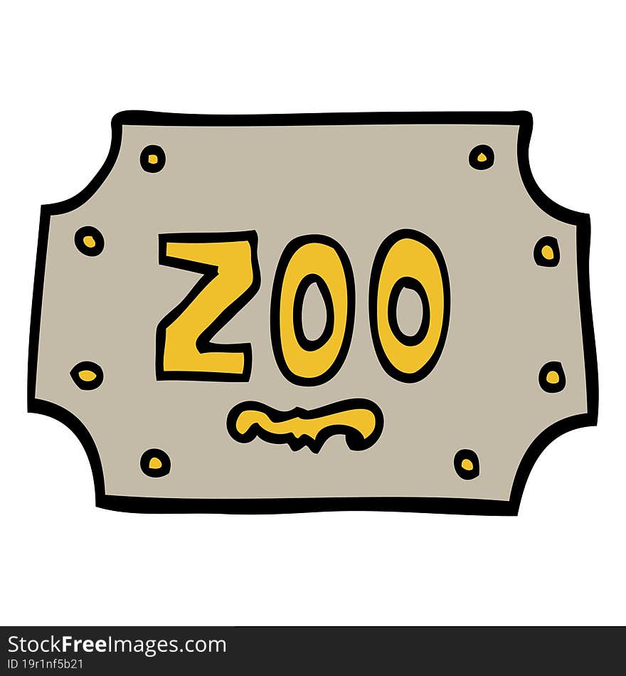 hand drawn doodle style cartoon zoo sign